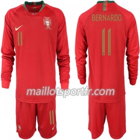 Maillot de Foot Portugal BERNARDO 11 Enfant Domicile Coupe du monde 2018 ML